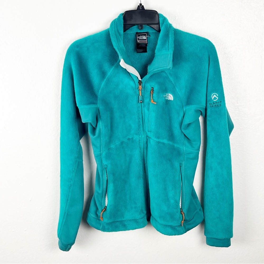 THE NORTH FACE Summit Series Blue Teal Polertec Thermal Pro Fleece Zip Jacket